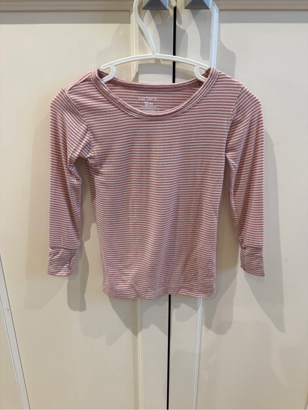 Carters 12m viscose Pink Stripe Long-Sleeve Tee